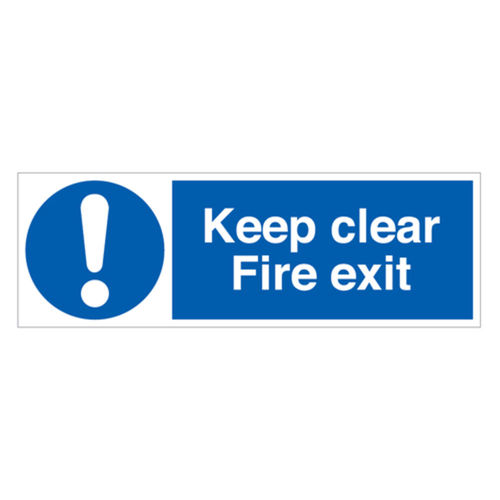 Keep Clear Fire Exit Sign (30128V)